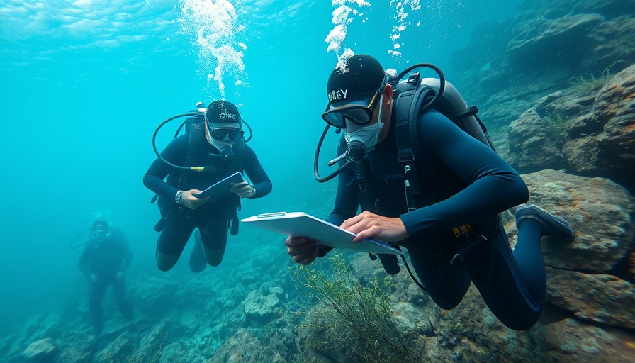 Cameroonian marine conservationists diving for scientific research.