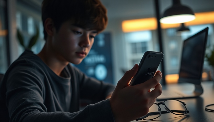 Person using smartphone for USSD and instant payments in workspace