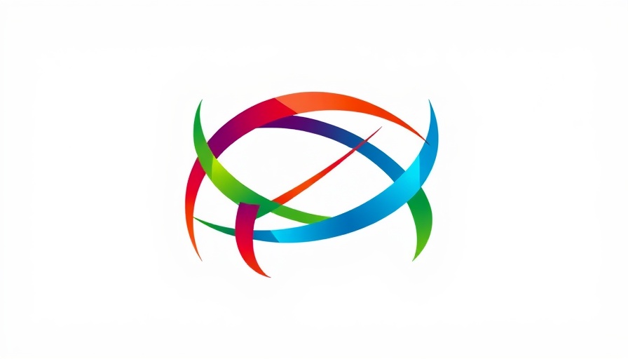 Abstract colorful logo with interwoven arcs, Algeria vs Botswana WAFCON 2024.