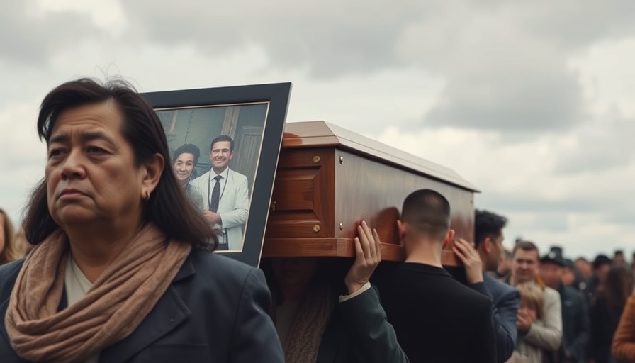 Mourners at a funeral for Diogo Jota carrying a large photo.