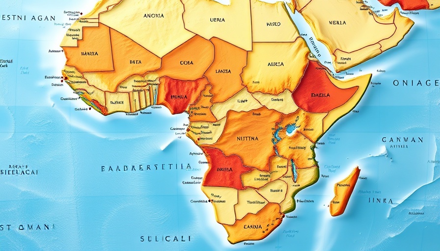 West Africa map highlighting economy opportunities with key countries.