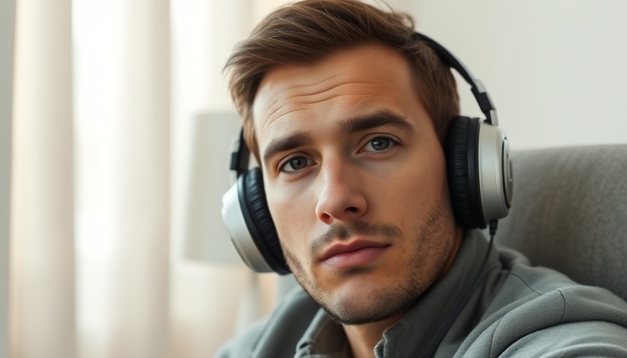Thoughtful man with headphones reflecting on customer emotions