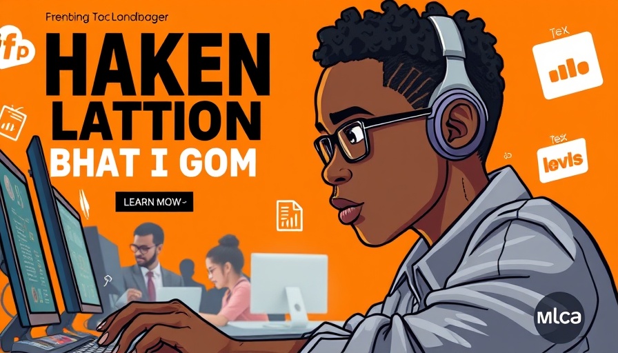 Hackathon for African Tech Innovators promotional poster with young tech enthusiast.