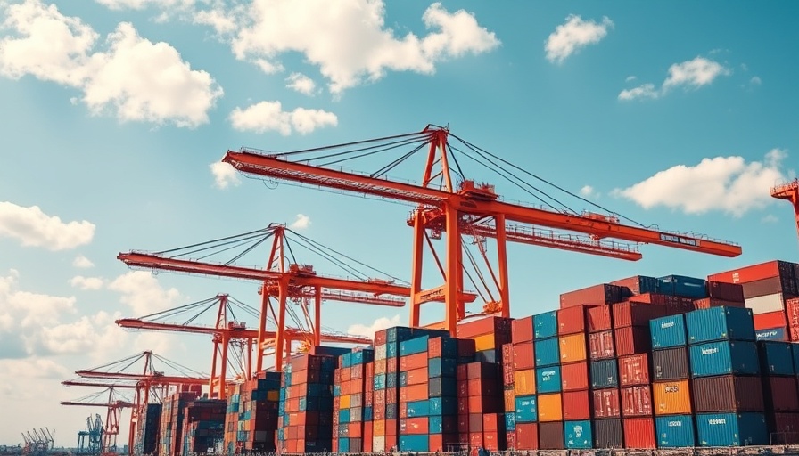 Massive cranes and containers at a port representing Nigeria's trade barriers.