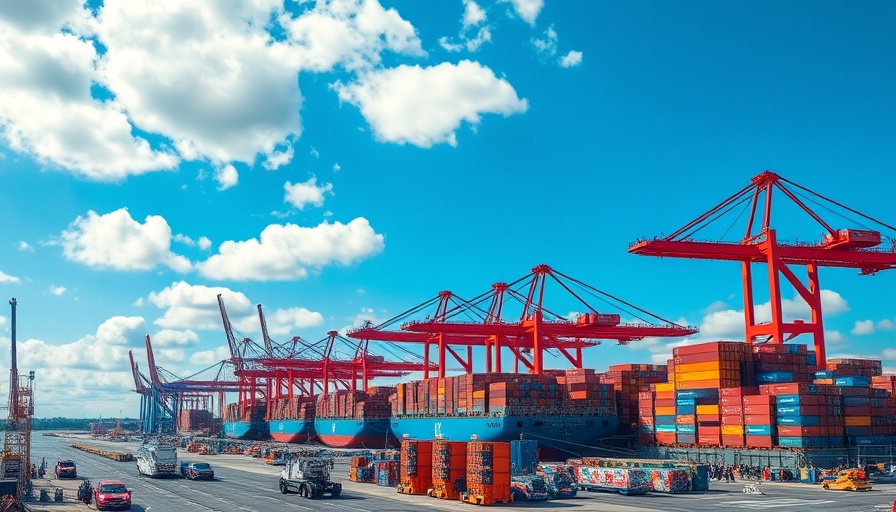 Large port cranes and containers symbolizing Nigeria’s global trade ambitions.