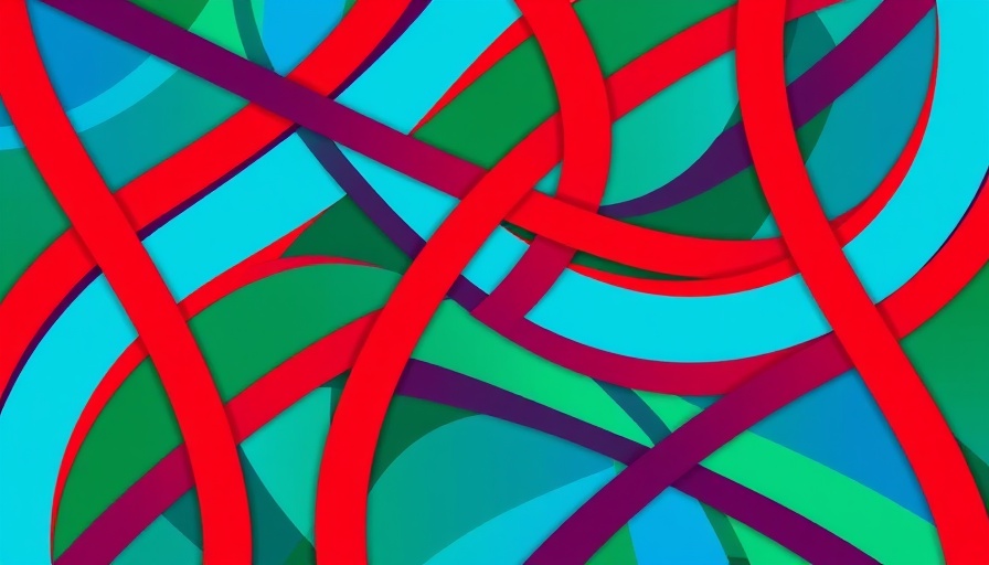 Abstract pattern with colorful intersecting lines related to fallopian tubes.