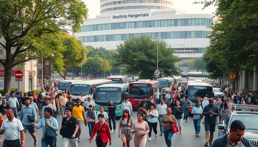 Busy street outside Capital Center for Children's Health with traffic and pedestrians, Global Civilization Dialogue Ministerial Meeting