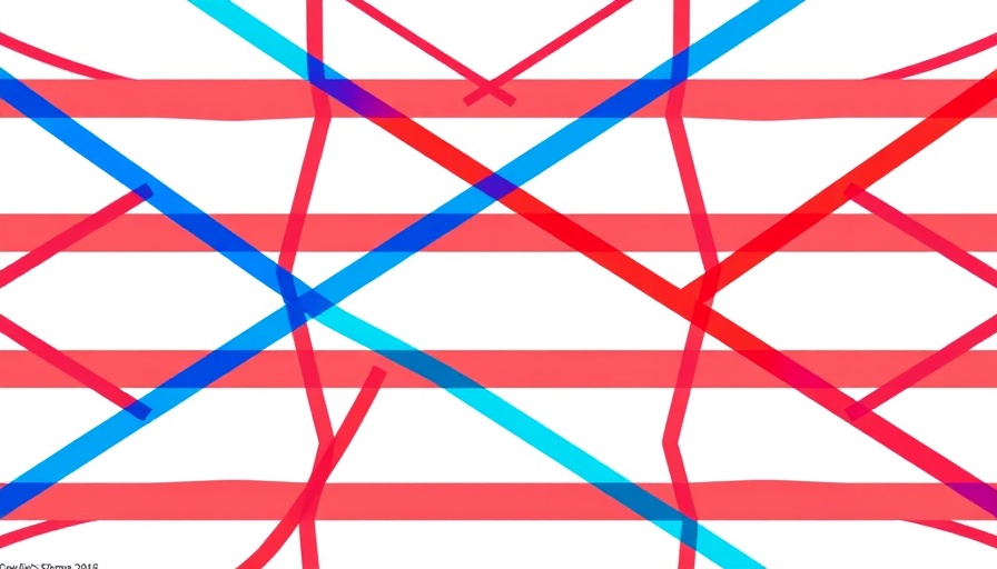 Colorful abstract interwoven lines design