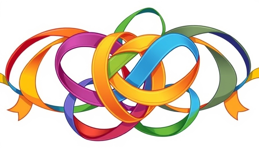 Intertwined colorful ribbons symbolizing unity and diversity.