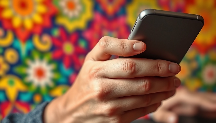 Close-up of hand with smartphone and laptop, Glo subscriber impact.