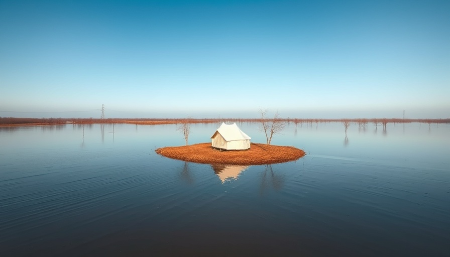 Pakistan Monsoon Crisis: Isolated tent amid floodwaters.