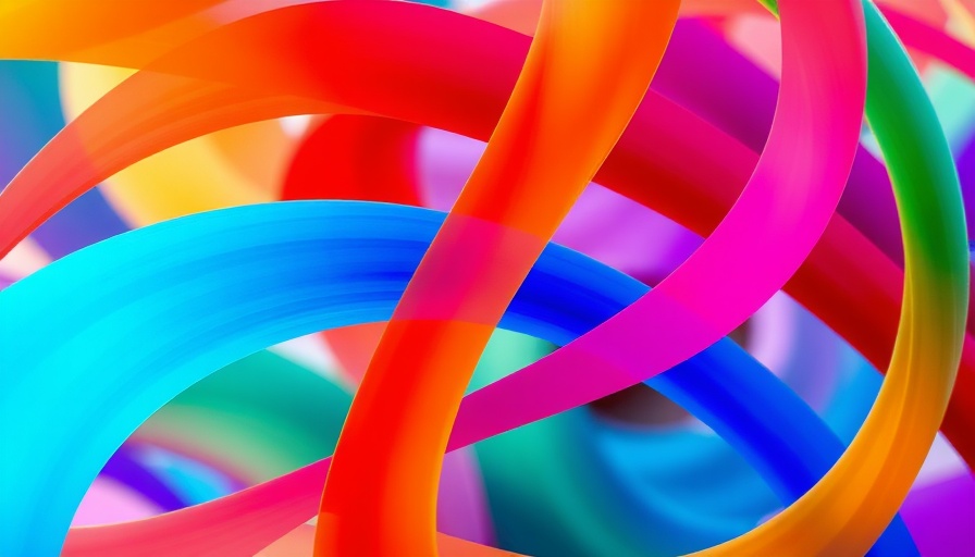 Multicolored abstract design with interwoven arcs pattern.
