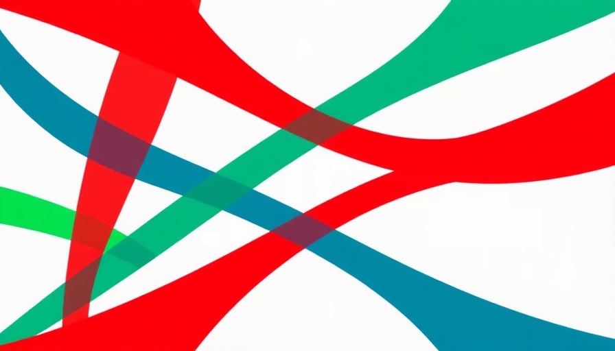 Abstract design with red, green, and blue arcs symbolizing empowerment.