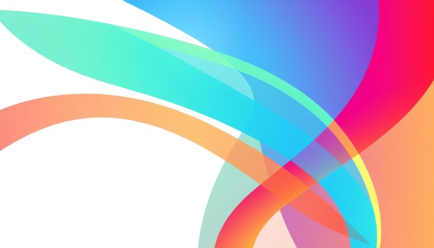 Colorful abstract logo with intersecting arcs in red, green, blue.