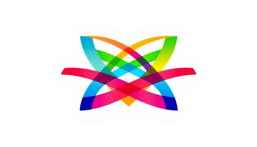 Colorful abstract logo with intersecting arcs