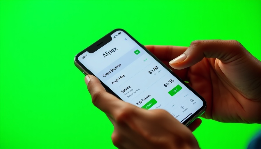 Afriex app displayed on smartphone for cross-border payments expansion