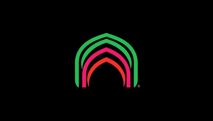 Abstract multicolored arches logo design