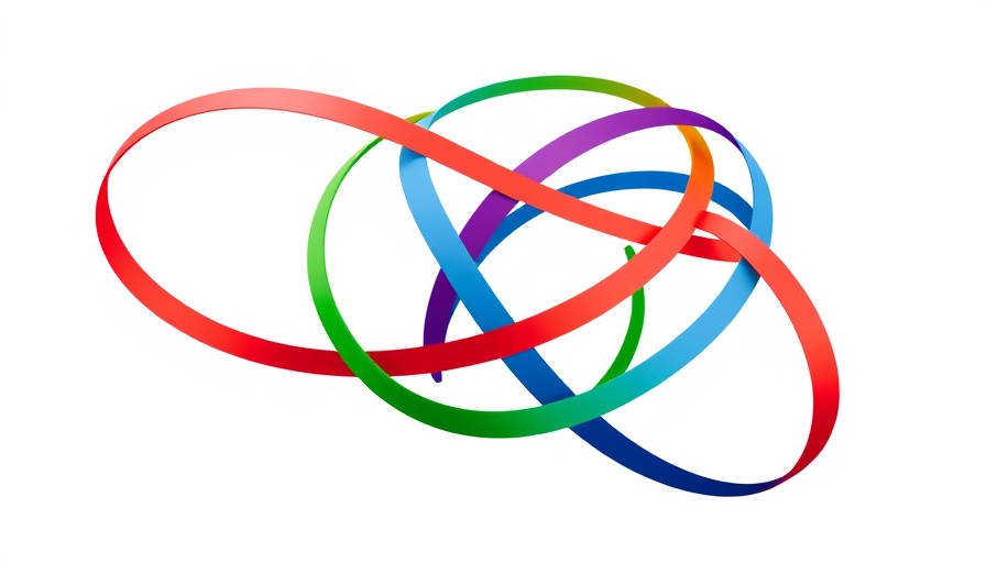 Symbolic abstract design of interlocking bands representing Africa foreign relations.