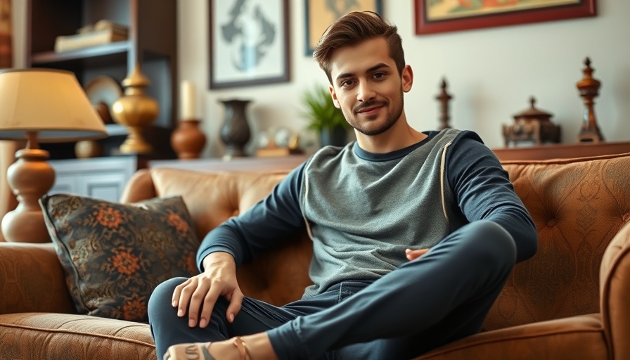 Confident man in traditional African interior sitting on a couch, AI in Africa.
