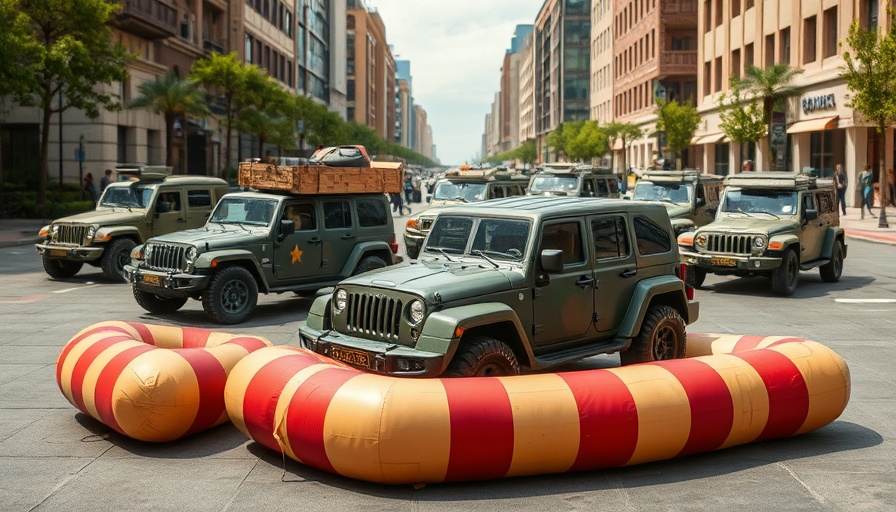 Inflatable military decoy cars in Mali