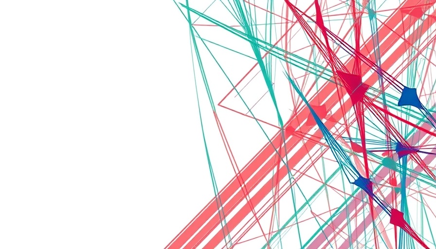 Geometric abstract design with colorful interwoven lines