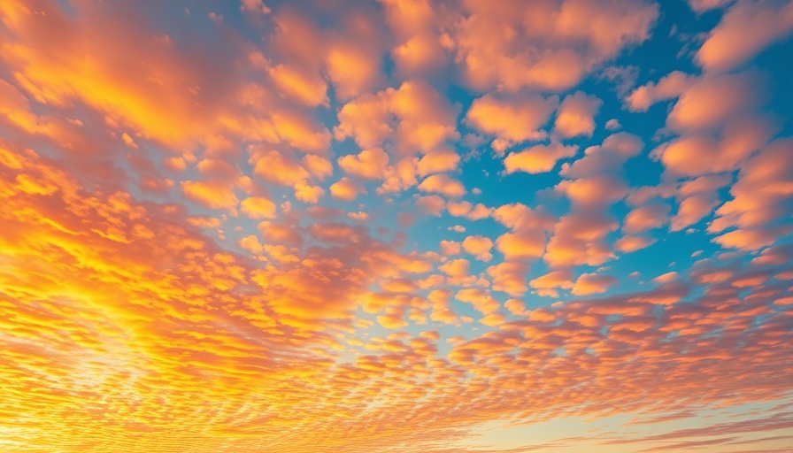 Colorful sunset sky with scattered clouds in Africa