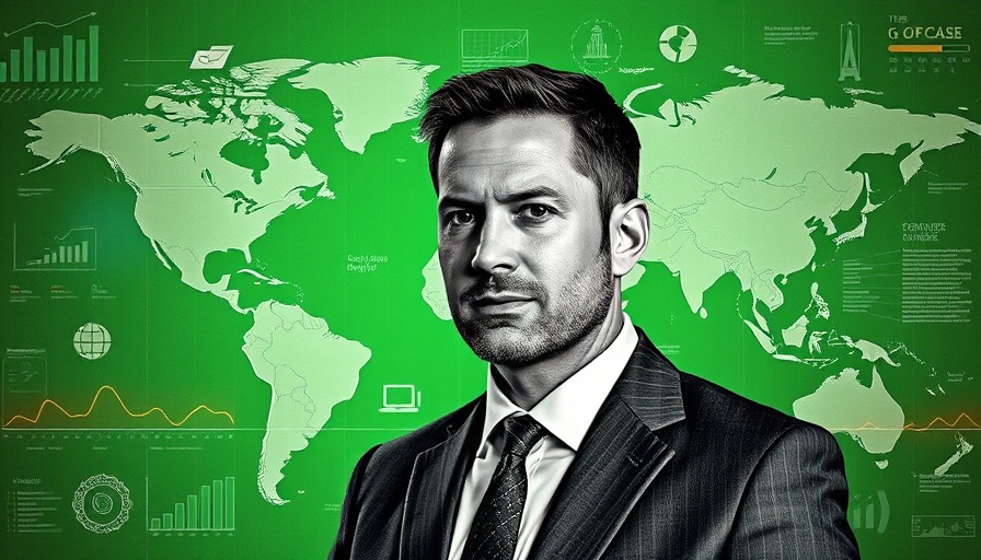 Tech sales Africa concept with man on world map.
