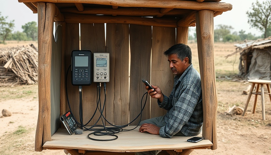 Casual charging booth in Nigeria with a man using a phone.