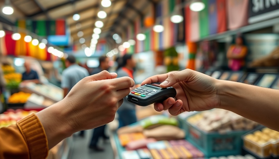 Fintech Africa payment technology using card readers in vibrant settings.
