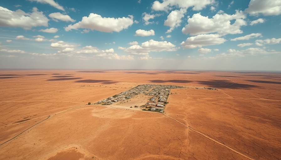 Aerial view of arid East Africa landscape showing instability.