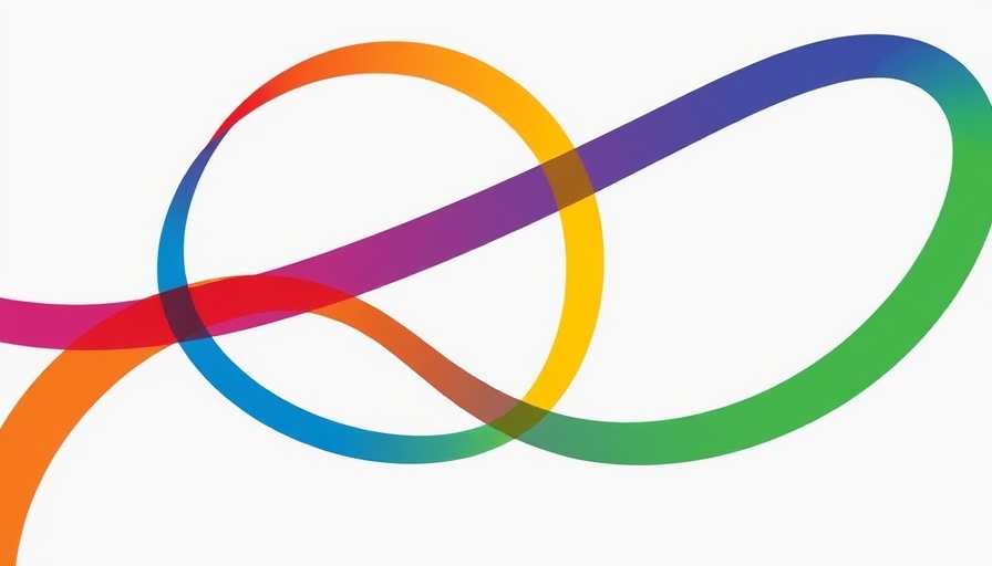 Abstract colorful arcs interwoven symbolizing UAE as a business bridge.