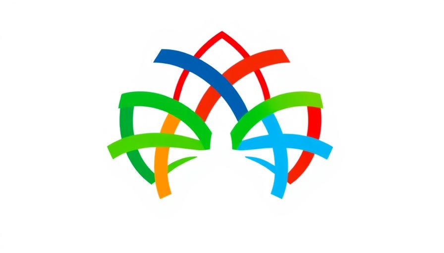 Intra-African Trade Fair 2025 abstract colorful logo with interwoven lines.