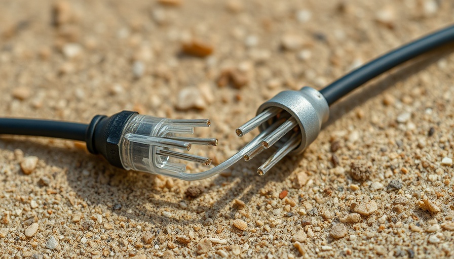 Damaged fibre optic cables in sandy environment, Nigeria.