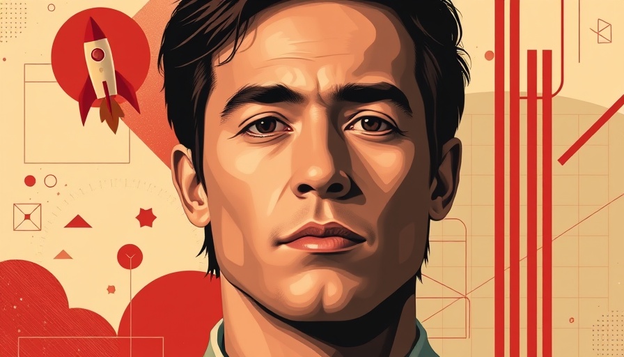 Abstract portrait of a man with geometric background, AI in Africa.