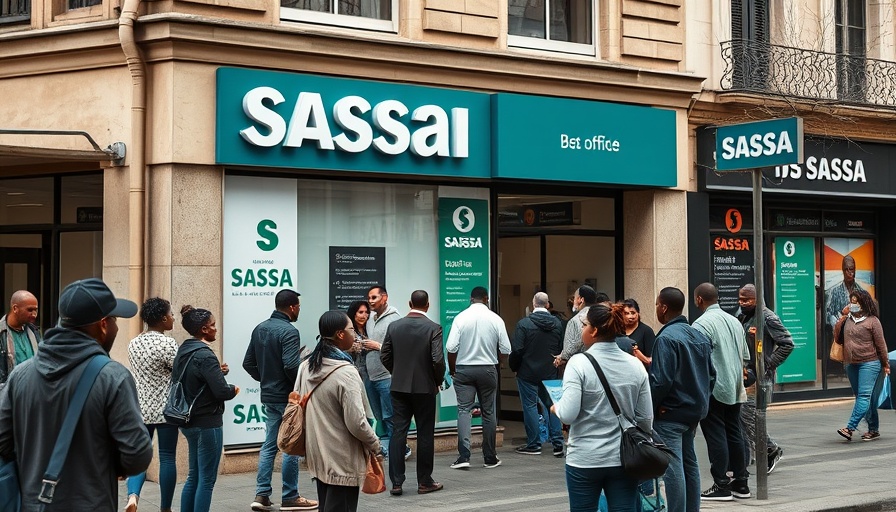 People at a SASSA office for South Africa social grants.