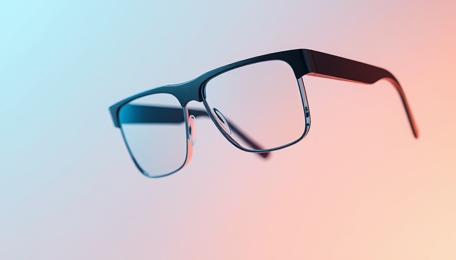 Sleek AI-powered smart glasses floating with a smart ring.