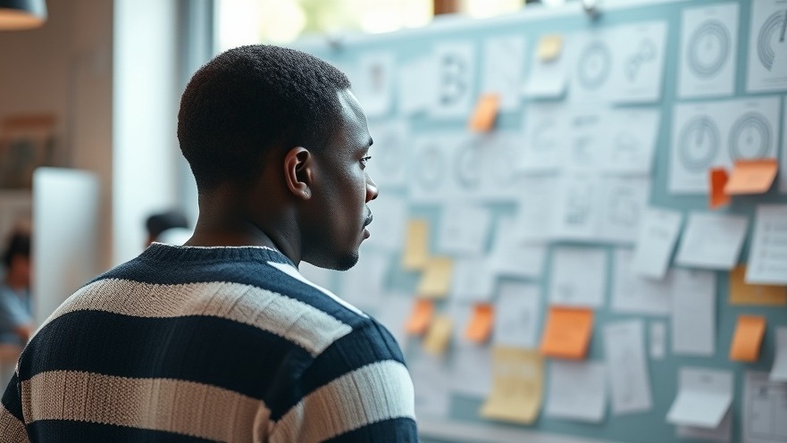 Young African man in tech workspace observing innovation in AI in Africa.