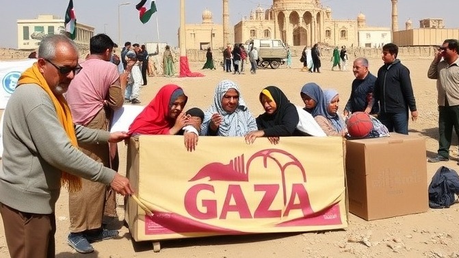 Gaza aid efforts assess the humanitarian crisis and Palestinian tribes coordination.