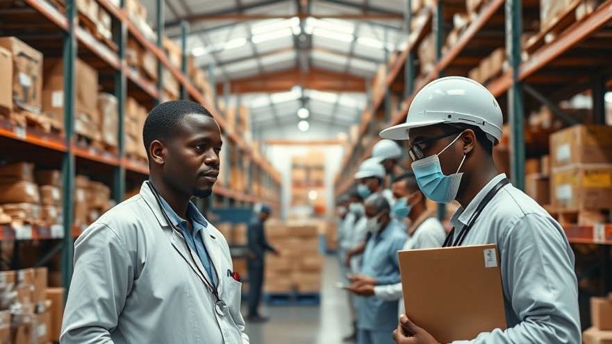 Modern medical supply chain warehouse in Africa showcasing efficient logistics.