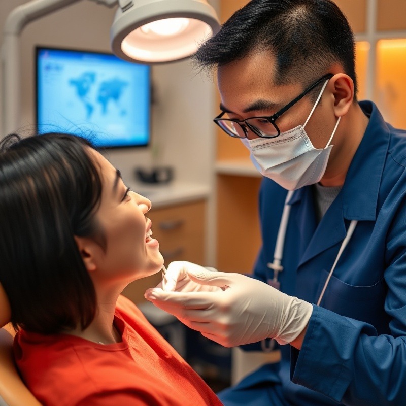 Asian dentist warmly welcoming a new patient for consultation. Asian dentist warmly welcoming a new patient for consultation.