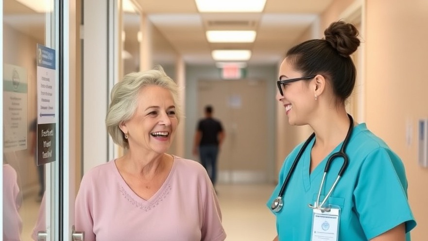 Happy patient greeted by nurse, symbolizing successful patient reactivation. Happy patient greeted by nurse, symbolizing successful patient reactivation.