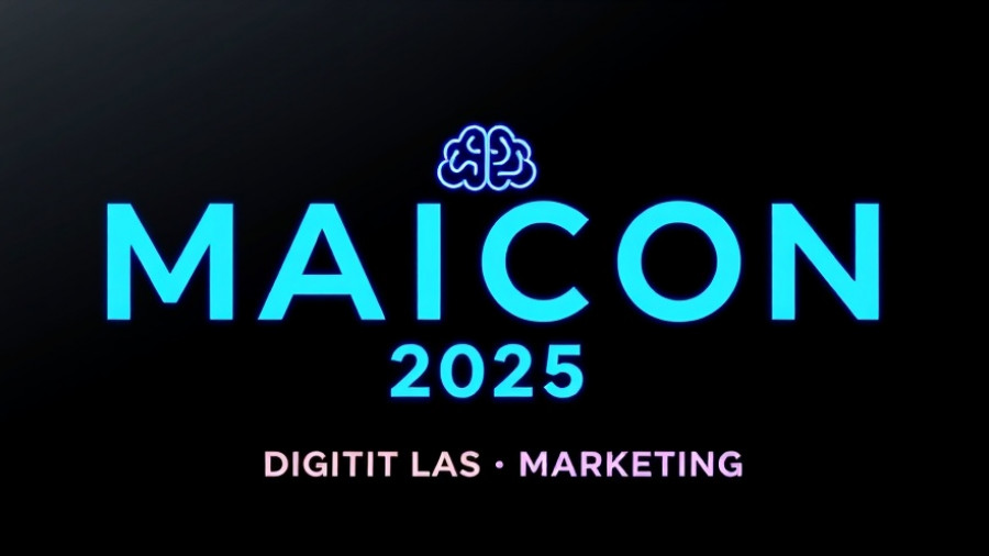 Futuristic MAICON 2025 graphic on human and AI synergy.