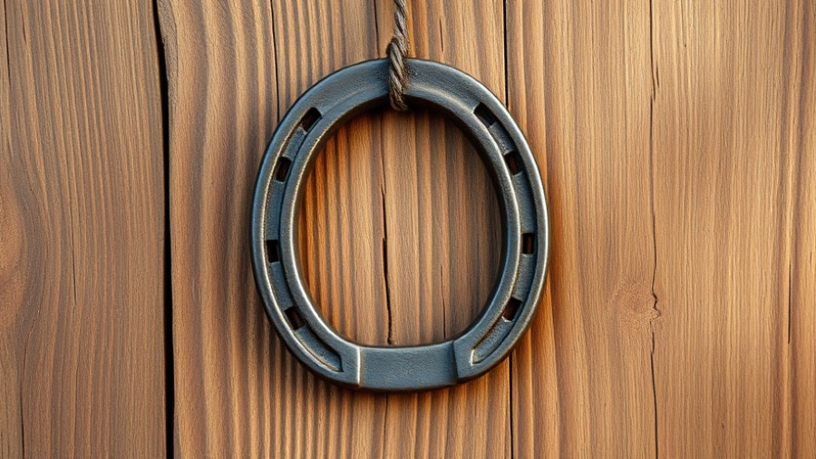 Rusted horseshoe for Horseshoe Symbolism and Good Luck on vintage door.