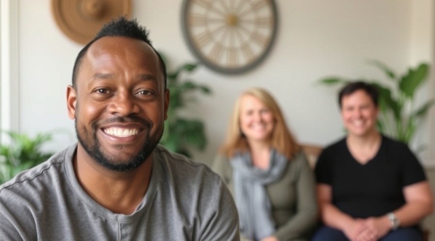 Hubert with clients in a trauma recovery session at the healing center.