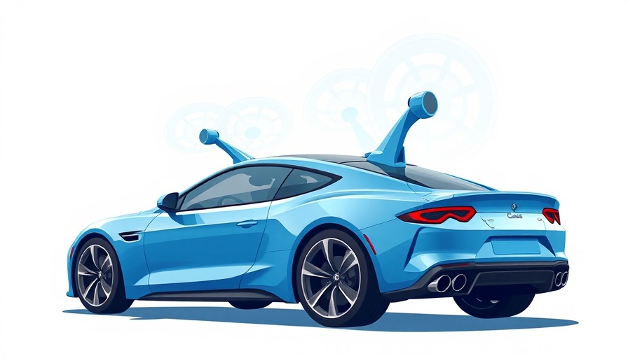 Illustration of vortex generators on car roof