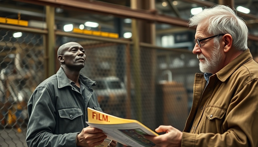 Director and seasoned editor discussing film in studio.