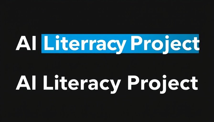 Modern poster promoting AI Literacy Project by Marketing AI Institute.