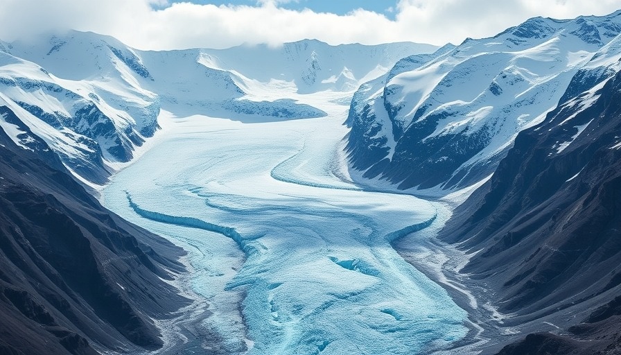 Alpine glacier shrinking in mountain landscape.