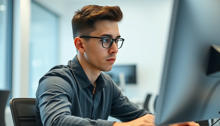 Young man working in a minimalist tech office, Overregulation in European tech startups.