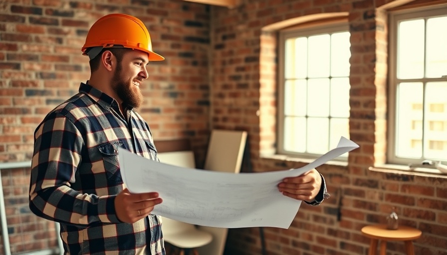 Two men discussing construction plans, scammy contractor discounts concept.
